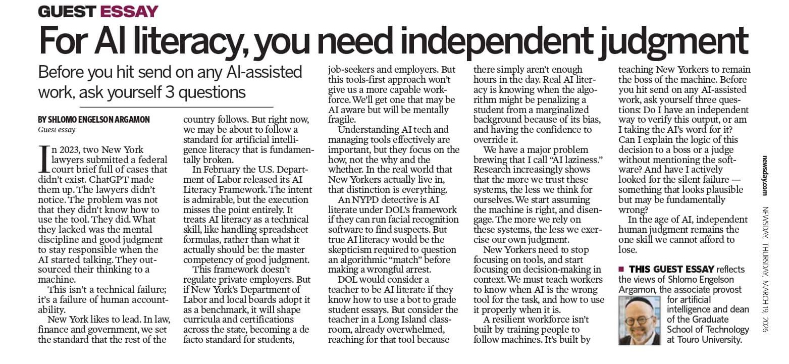 For Real AI Literacy, You Need Judgment